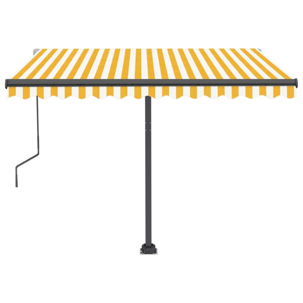 Toldo automático independente 300x250 cm amarelo e branco - Image 4