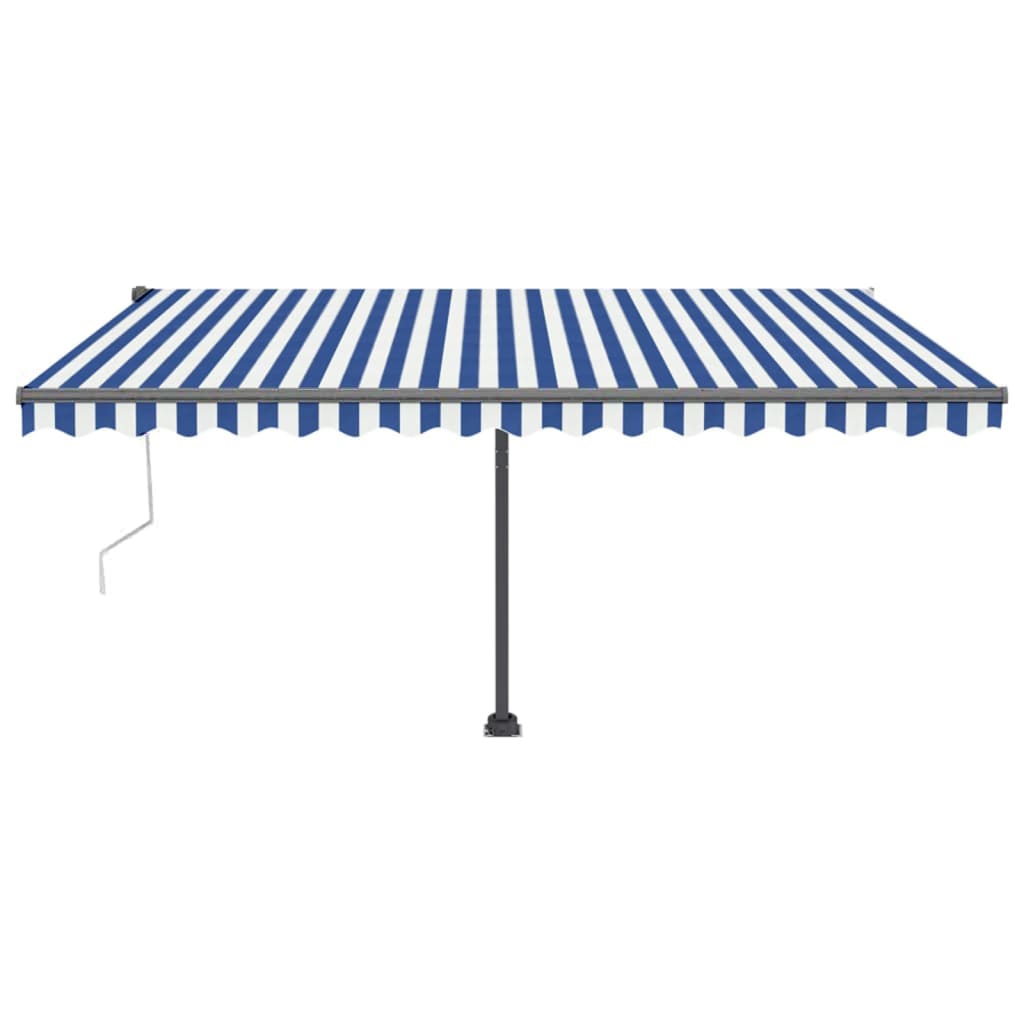 Toldo automático independente 400x350 cm azul e branco - Image 3
