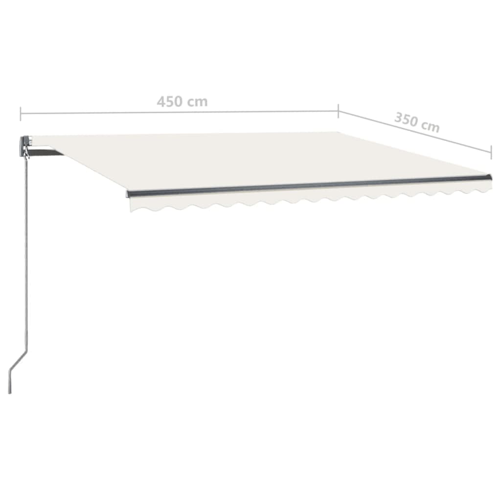 Toldo retrátil manual com LED 450x350 cm cor creme - Image 11