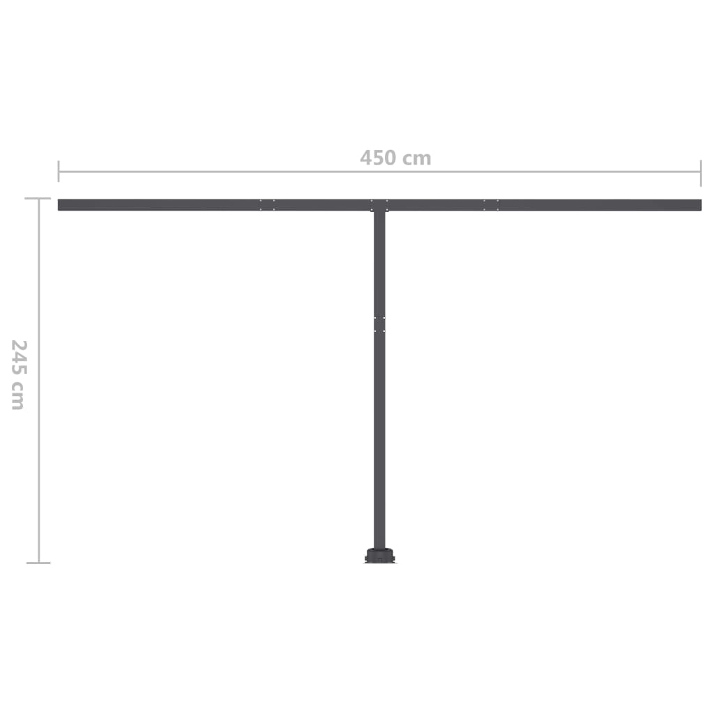Toldo retrátil manual com LED 450x350 cm cor creme - Image 12