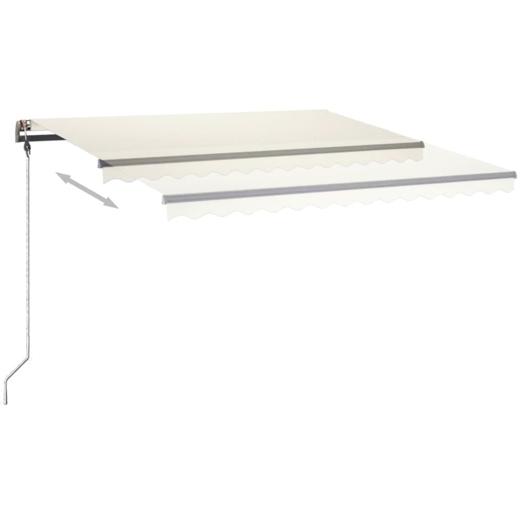 Toldo retrátil manual com LED 450x350 cm cor creme - Image 5
