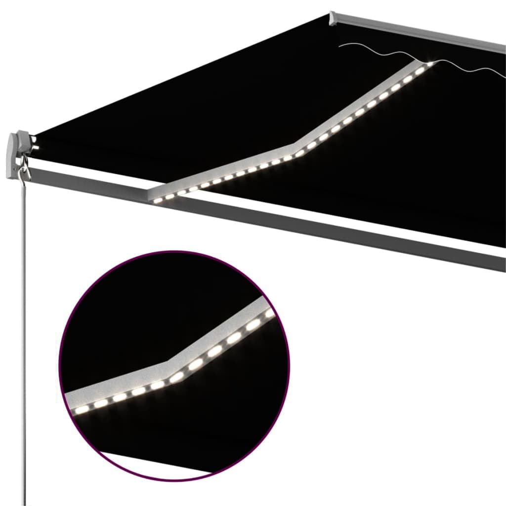 Toldo automático com LED e sensor de vento 450x350 cm antracite - Image 6