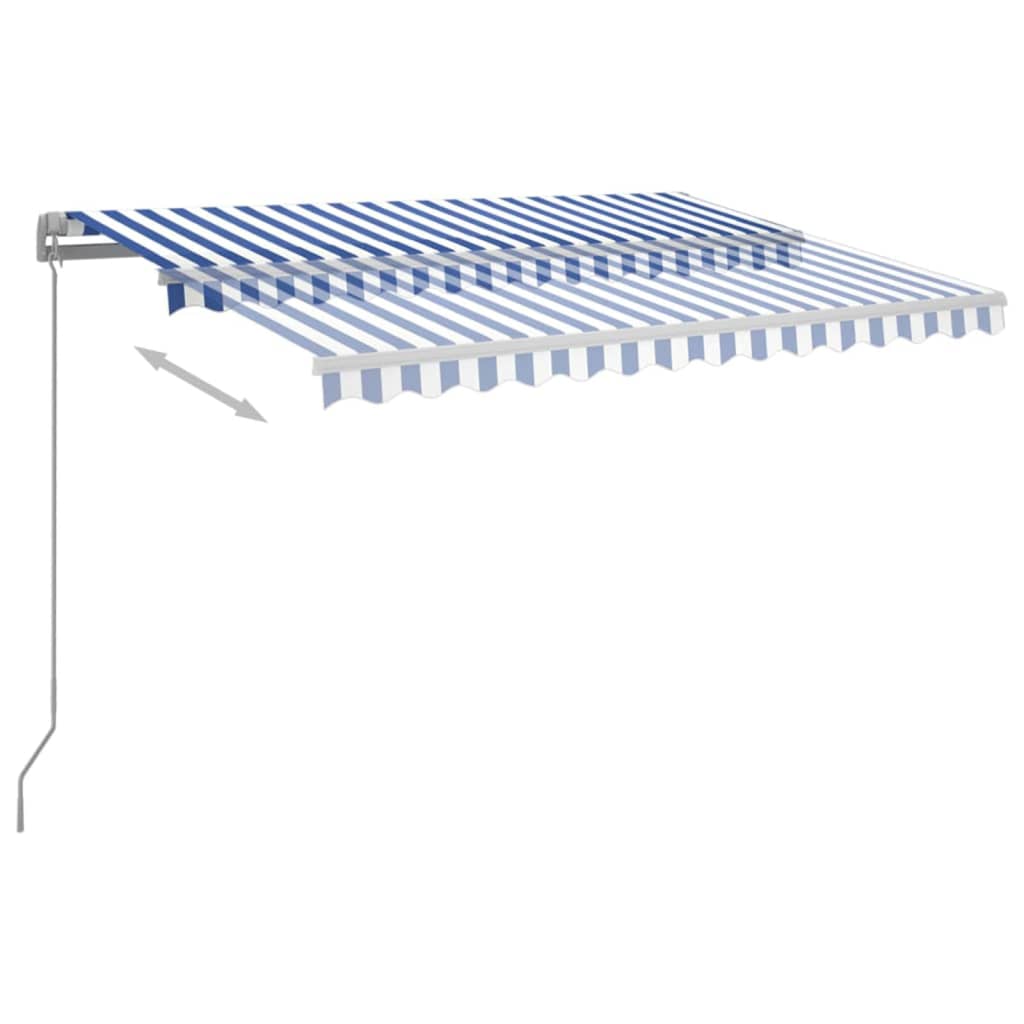 Toldo automático LED e sensor de vento 3x2,5 m azul e branco - Image 3