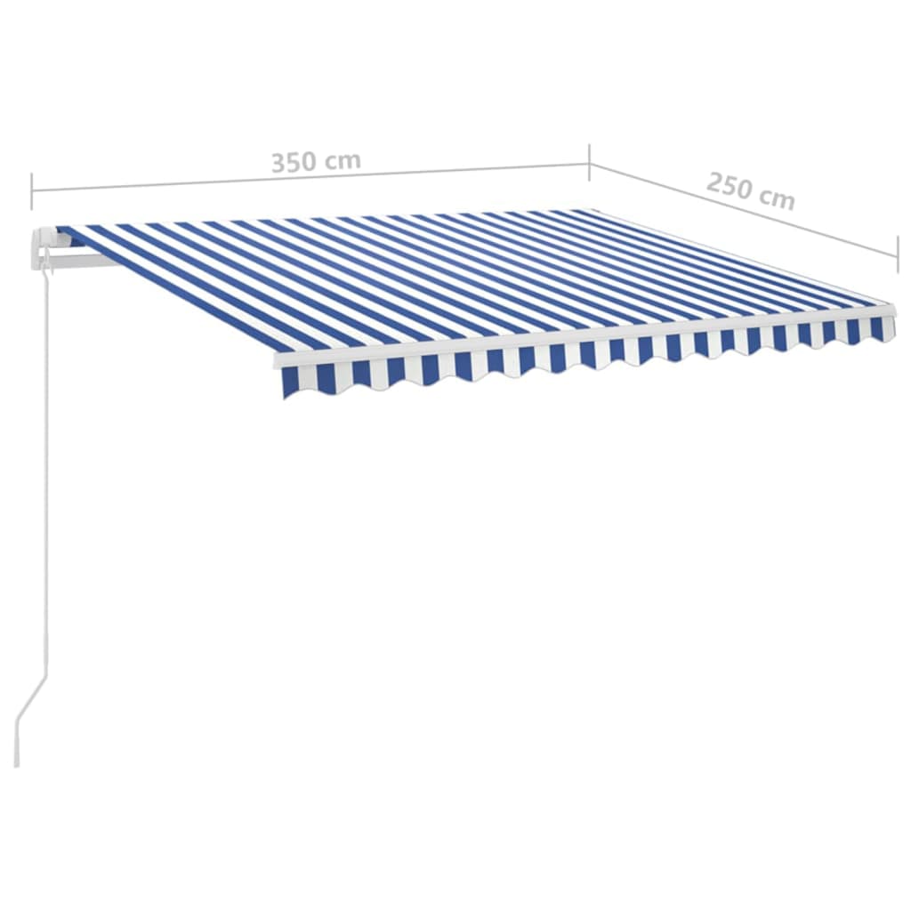 Toldo automático LED e sensor de vento 3,5x2,5 m azul e branco - Image 11