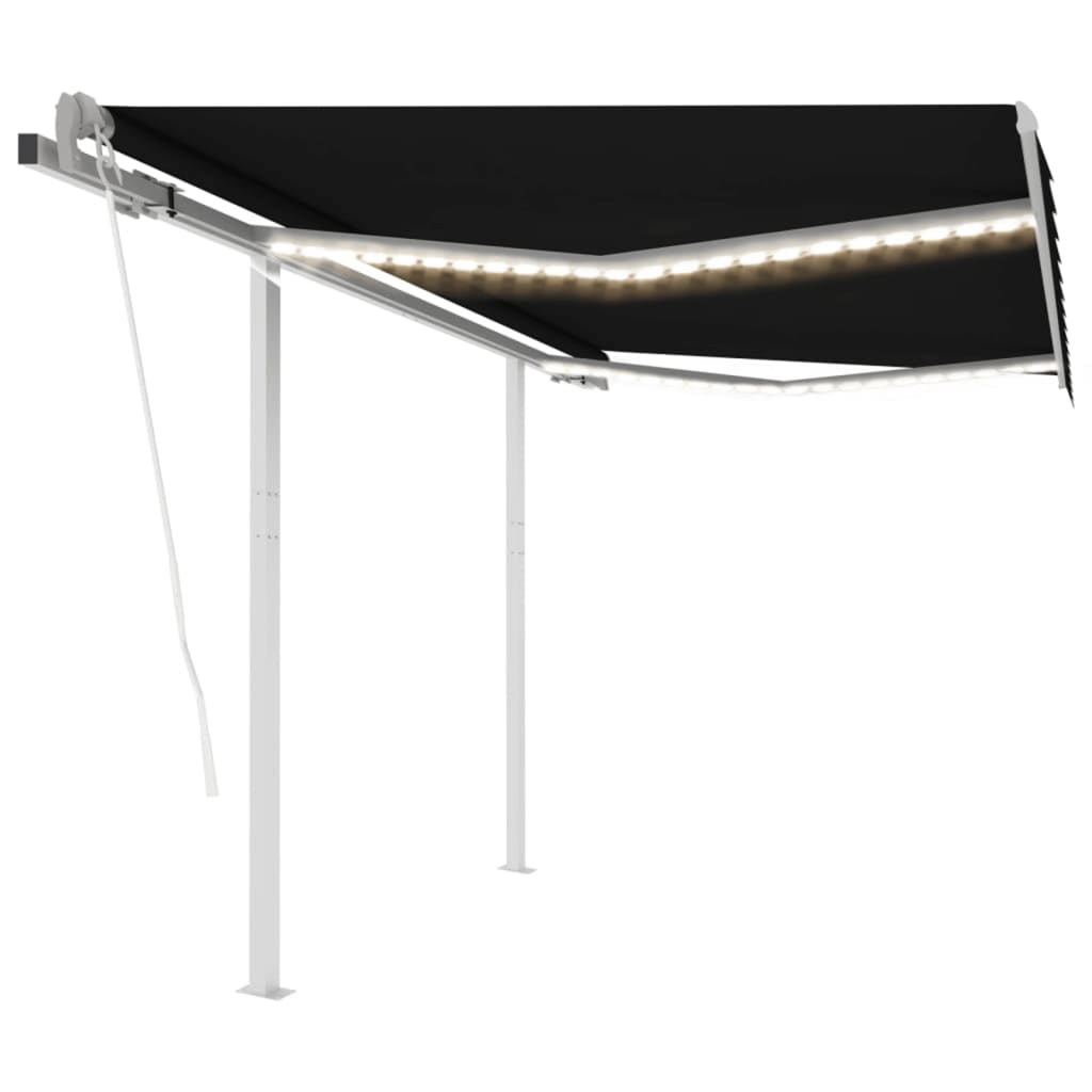 Toldo automático LED e sensor de vento 3,5x2,5 m antracite