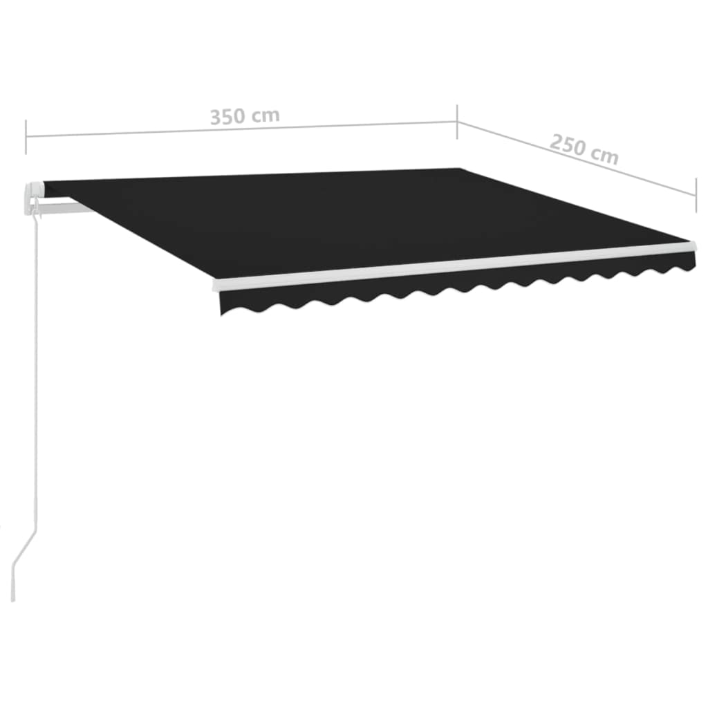 Toldo automático LED e sensor de vento 3,5x2,5 m antracite - Image 11