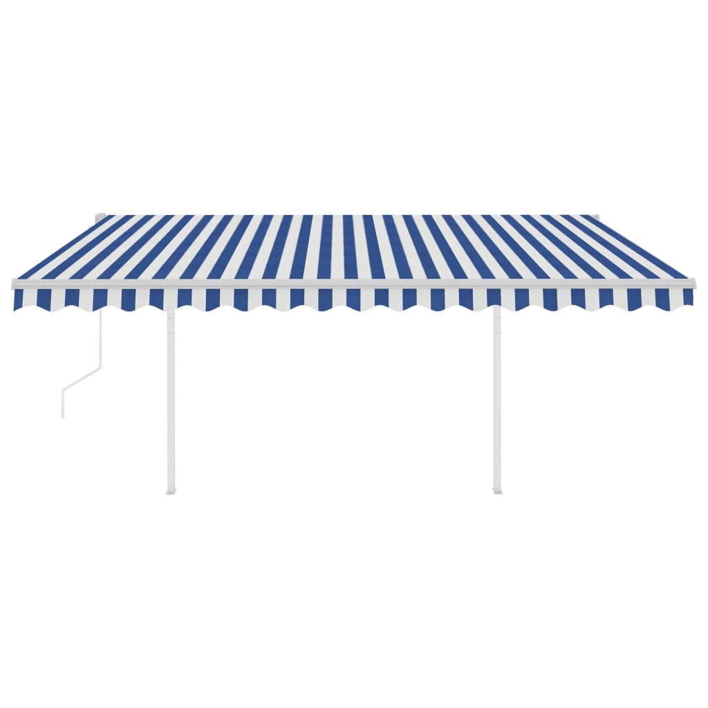 Toldo autom. LED e sensor de vento 4,5x3 m azul e branco - Image 4