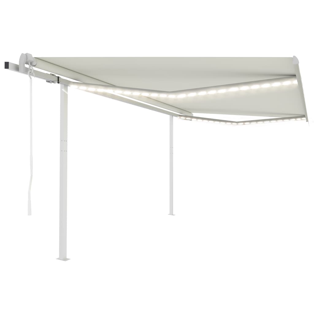 Toldo automático c/ LED e sensor de vento 4,5x3 m cor creme