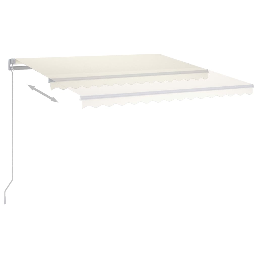 Toldo automático c/ LED e sensor de vento 4,5x3 m cor creme - Image 3