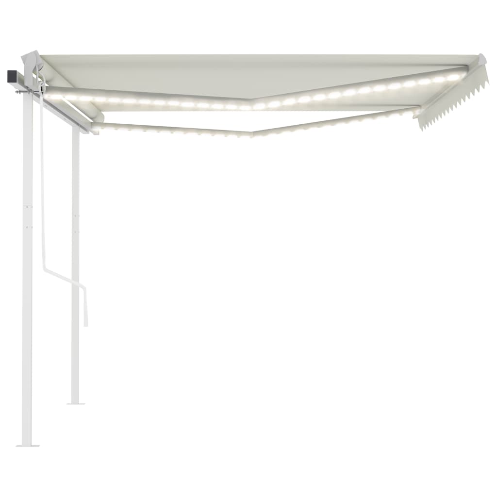 Toldo automático c/ LED e sensor de vento 4,5x3 m cor creme - Image 5