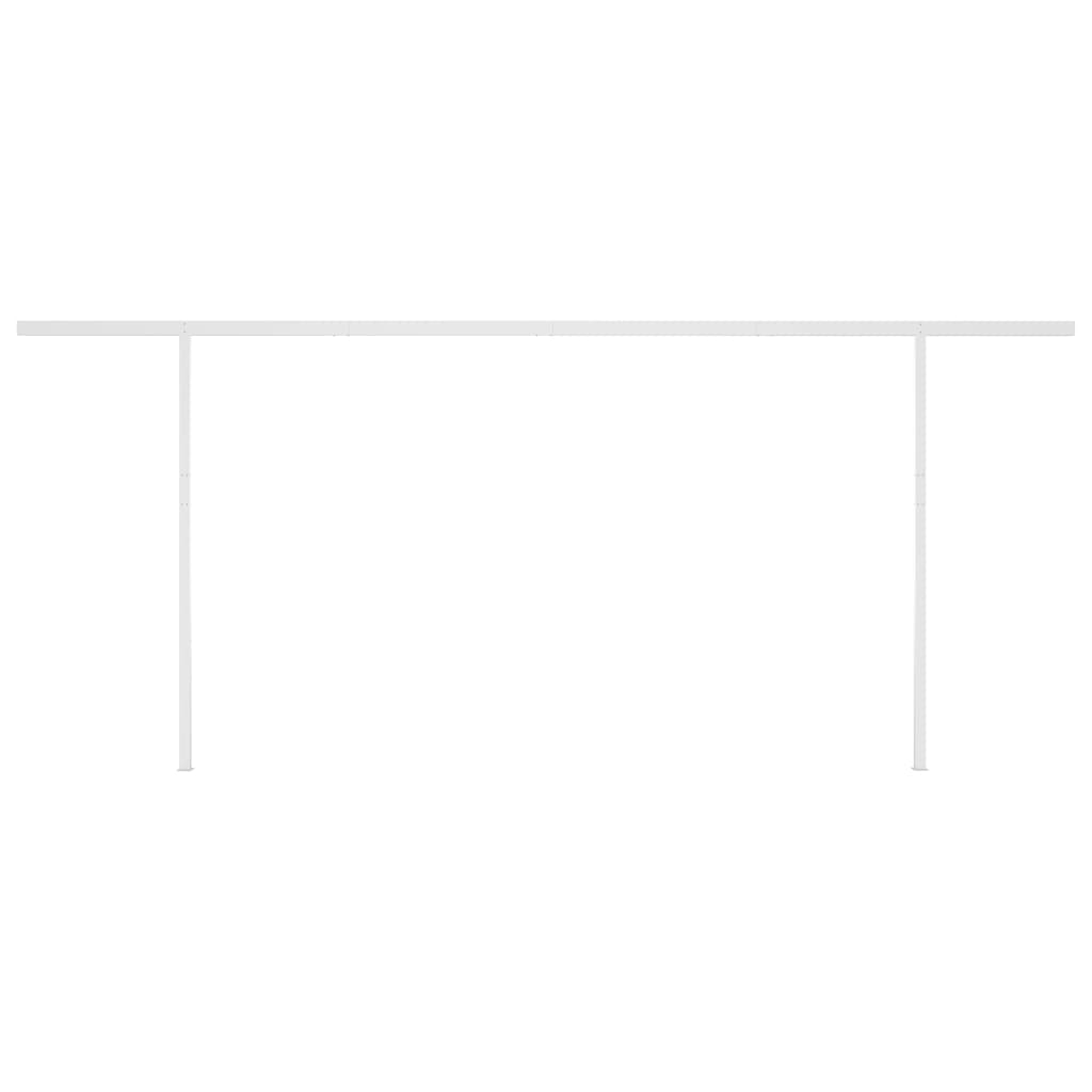Toldo autom. LED e sensor de vento 5x3 m azul e branco - Image 7