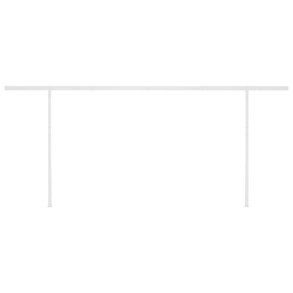 Toldo retrátil manual com postes 6x3 m cor creme - Image 7