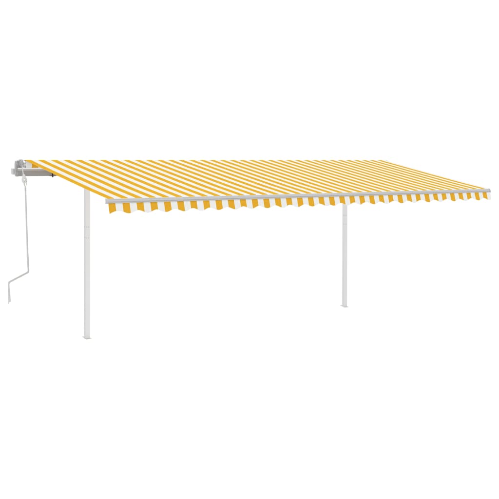 Toldo retrátil manual com LED 6x3 m amarelo e branco - Image 2