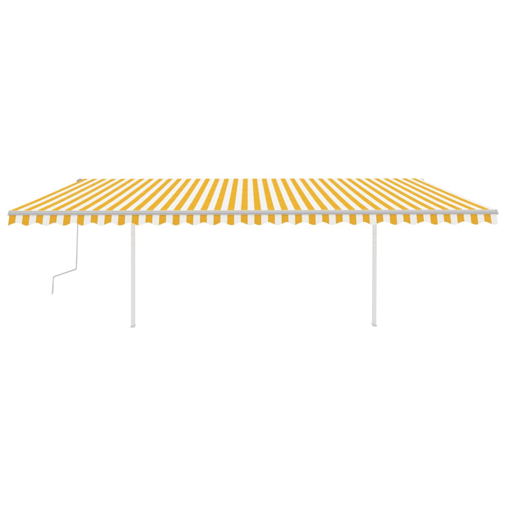 Toldo retrátil manual com LED 6x3 m amarelo e branco - Image 3