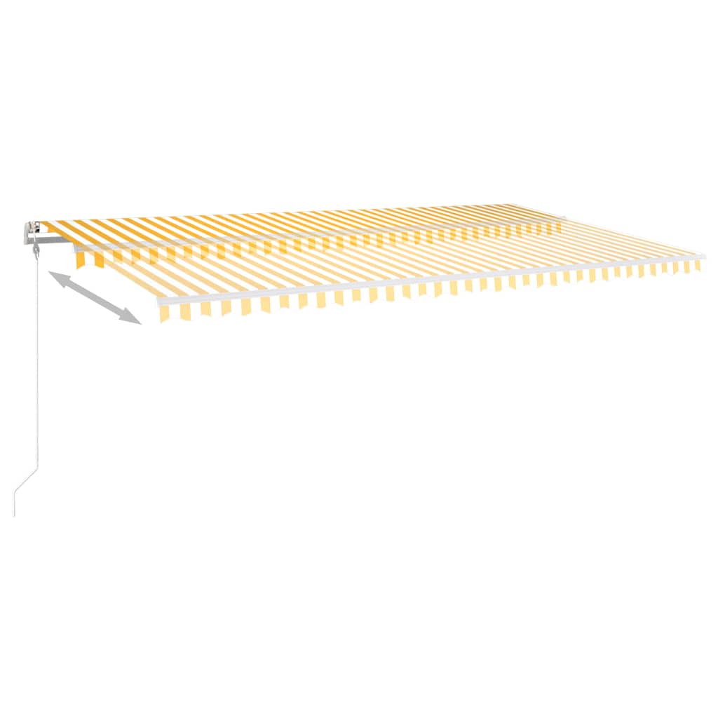 Toldo retrátil manual com LED 6x3 m amarelo e branco - Image 5