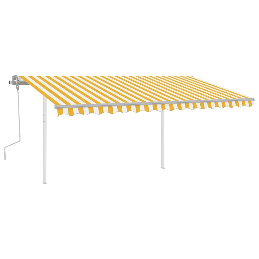 Toldo retrátil manual com luzes LED 4,5x3,5 m amarelo e branco - Image 2