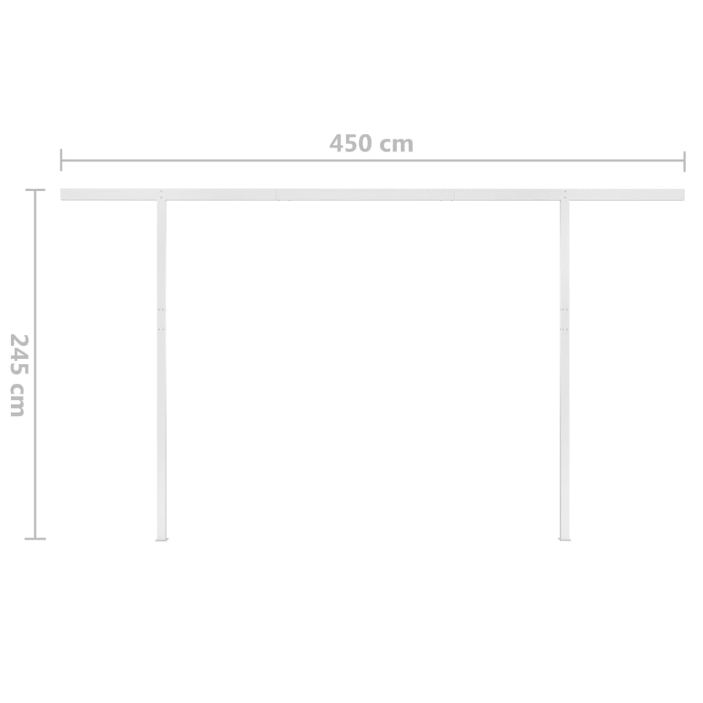 Toldo retrátil manual com luzes LED 4,5x3,5 m amarelo e branco - Image 11