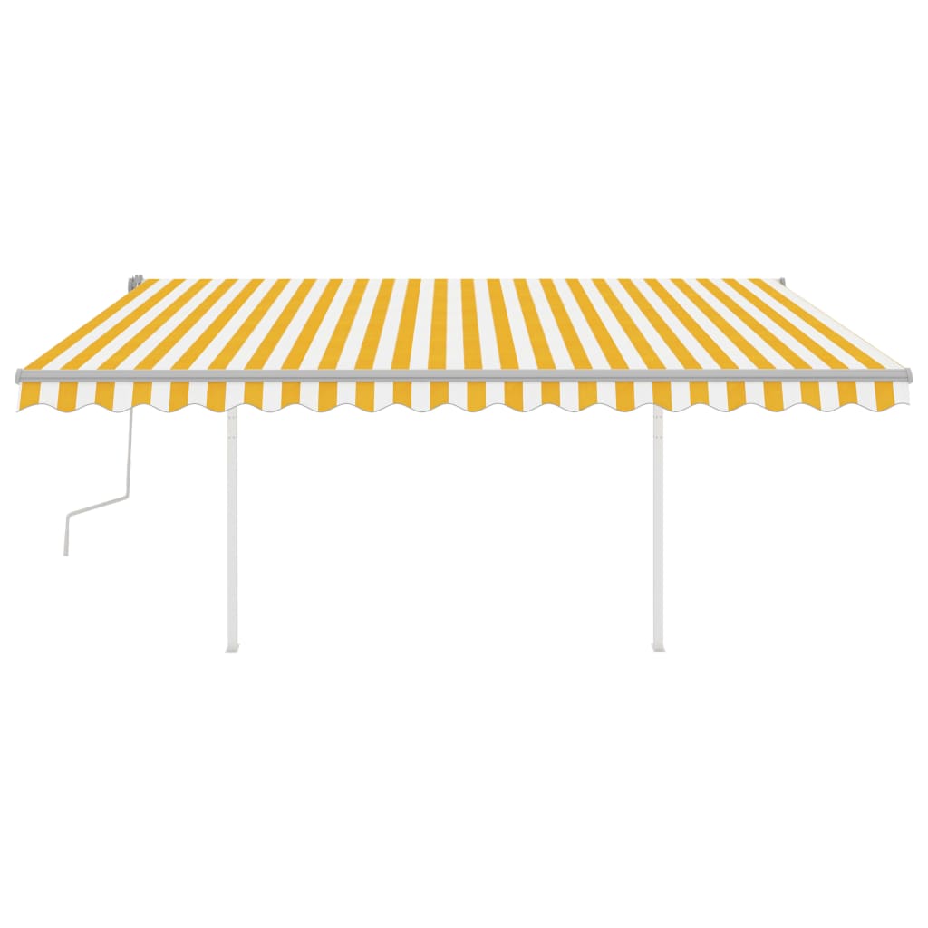 Toldo retrátil manual com luzes LED 4,5x3,5 m amarelo e branco - Image 3