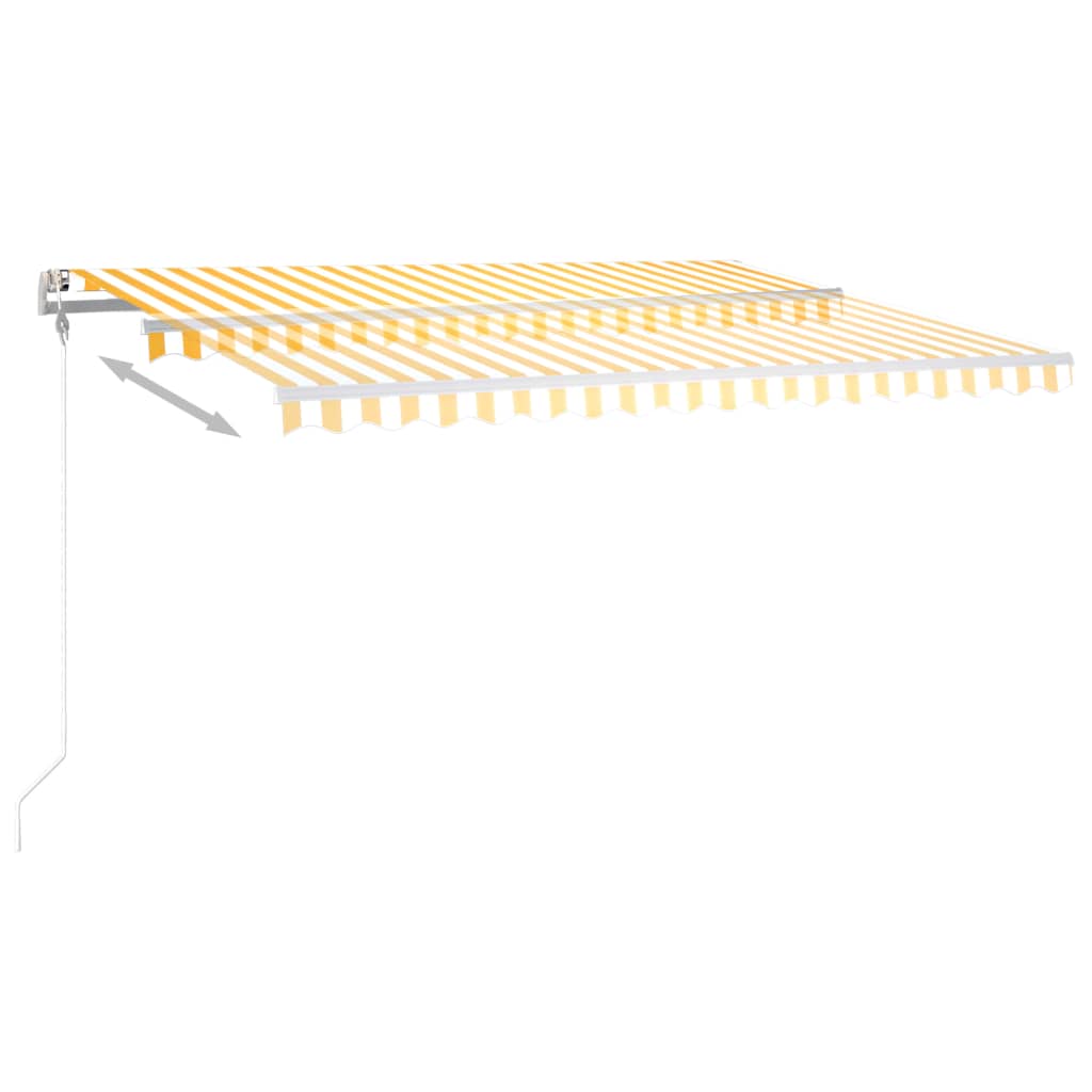 Toldo retrátil manual com luzes LED 4,5x3,5 m amarelo e branco - Image 5