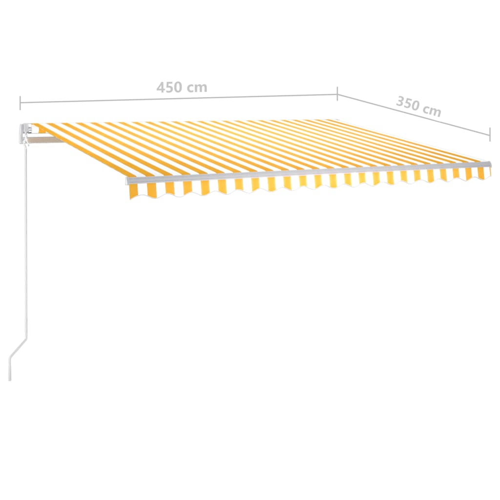 Toldo retrátil manual com luzes LED 4,5x3,5 m amarelo e branco - Image 10