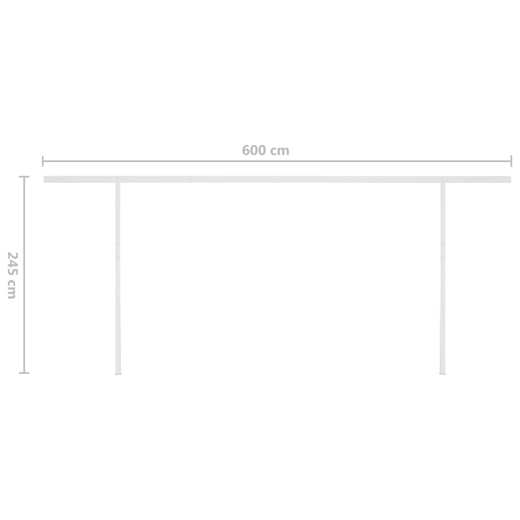 Toldo retrátil manual com LED 6x3,5 m azul e branco - Image 11