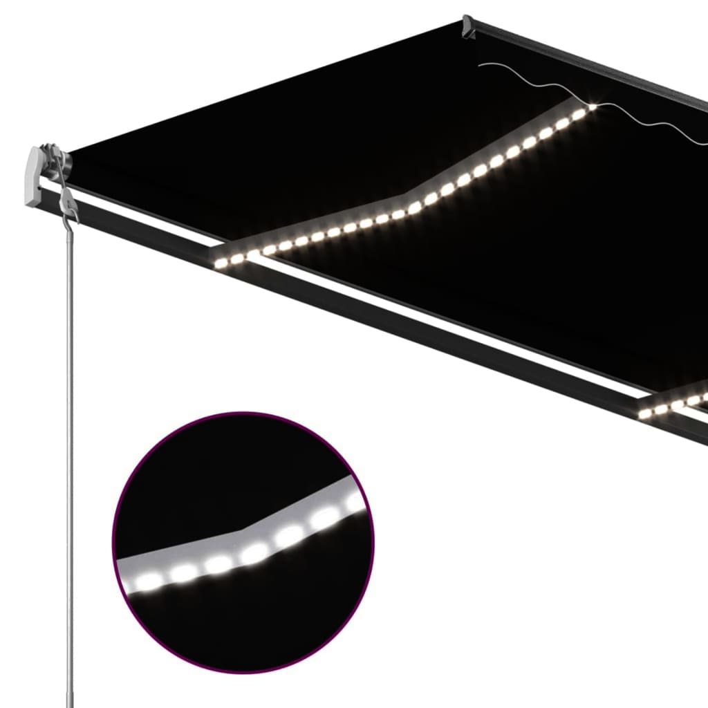Toldo retrátil manual com LED 3x2,5 m antracite - Image 6