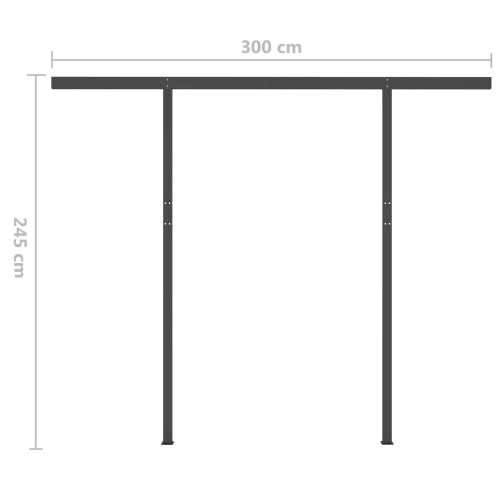 Toldo retrátil manual com LED 3x2,5 m laranja e castanho - Image 11