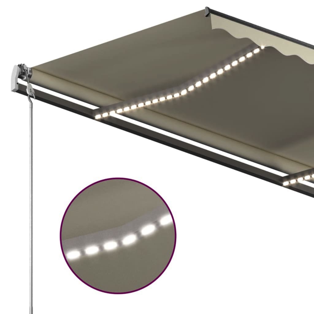 Toldo automático c/ LED e sensor de vento 3x2,5 m cor creme - Image 6