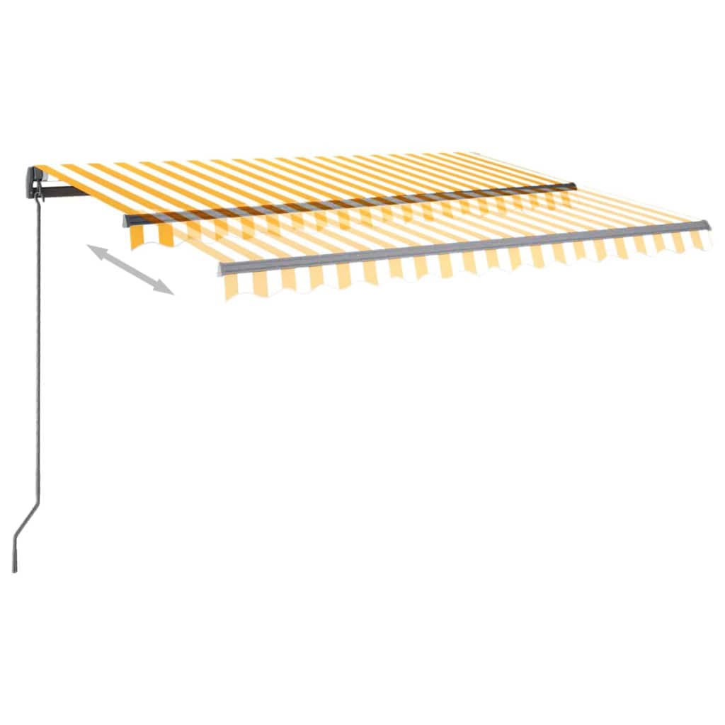 Toldo retrátil manual com LED 3,5x2,5 m amarelo e branco - Image 3