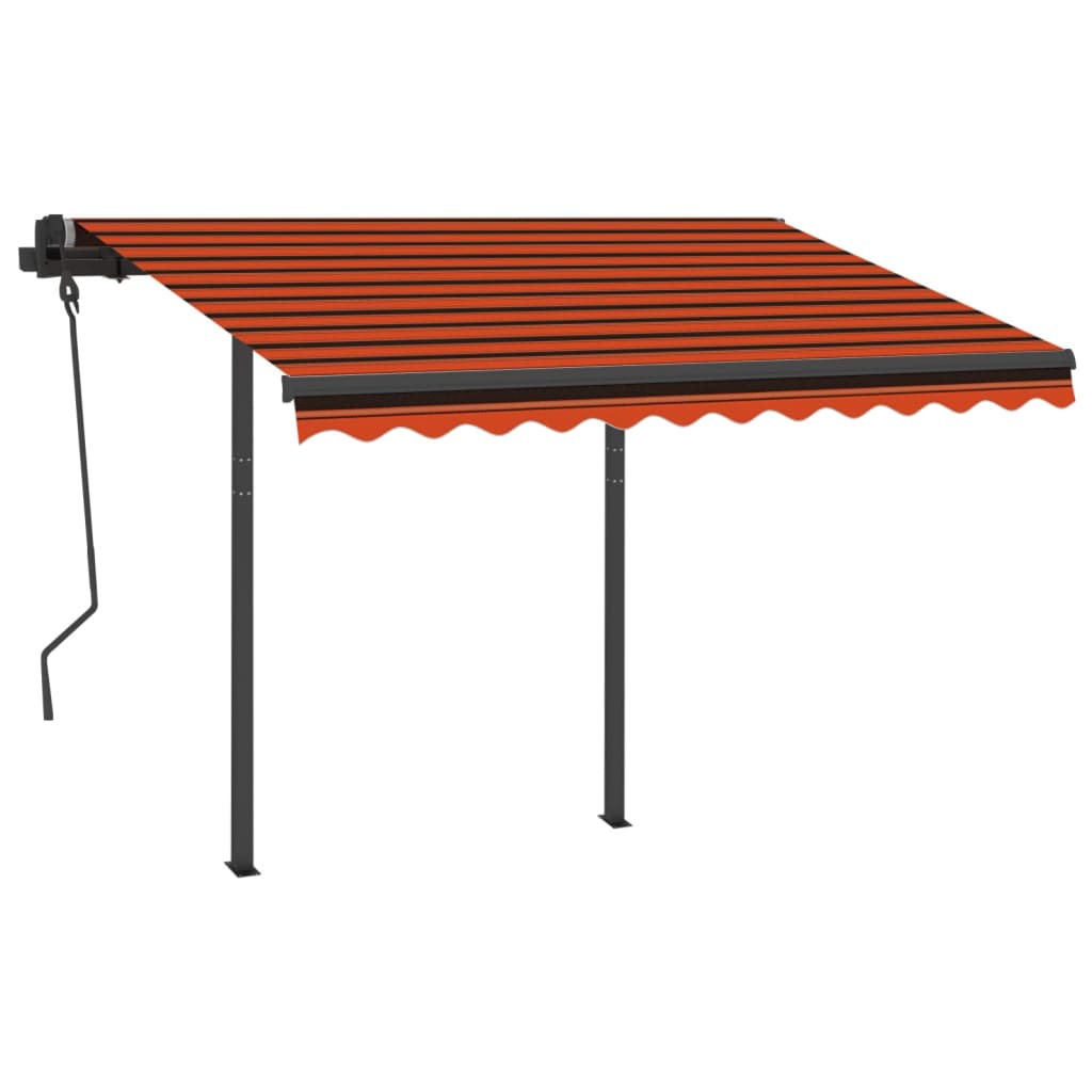 Toldo retrátil manual com LED 3,5x2,5 m laranja e castanho - Image 2