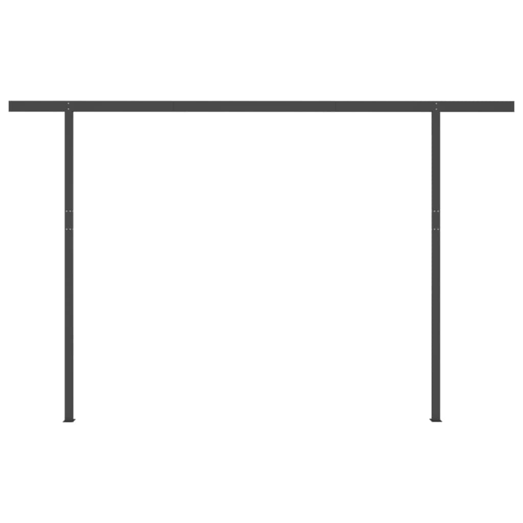Toldo retrátil automático com postes 4x3 m amarelo e branco - Image 6