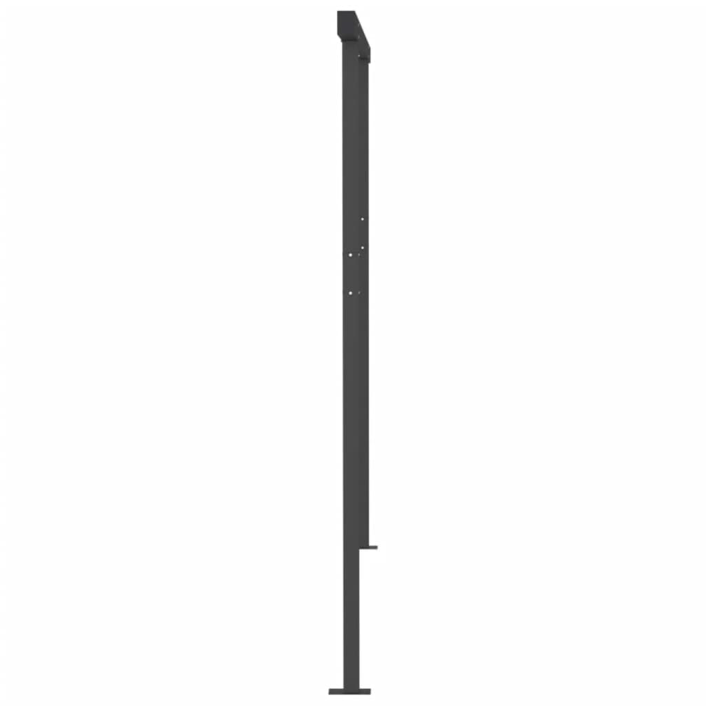Toldo retrátil automático com postes 4x3 m amarelo e branco - Image 7