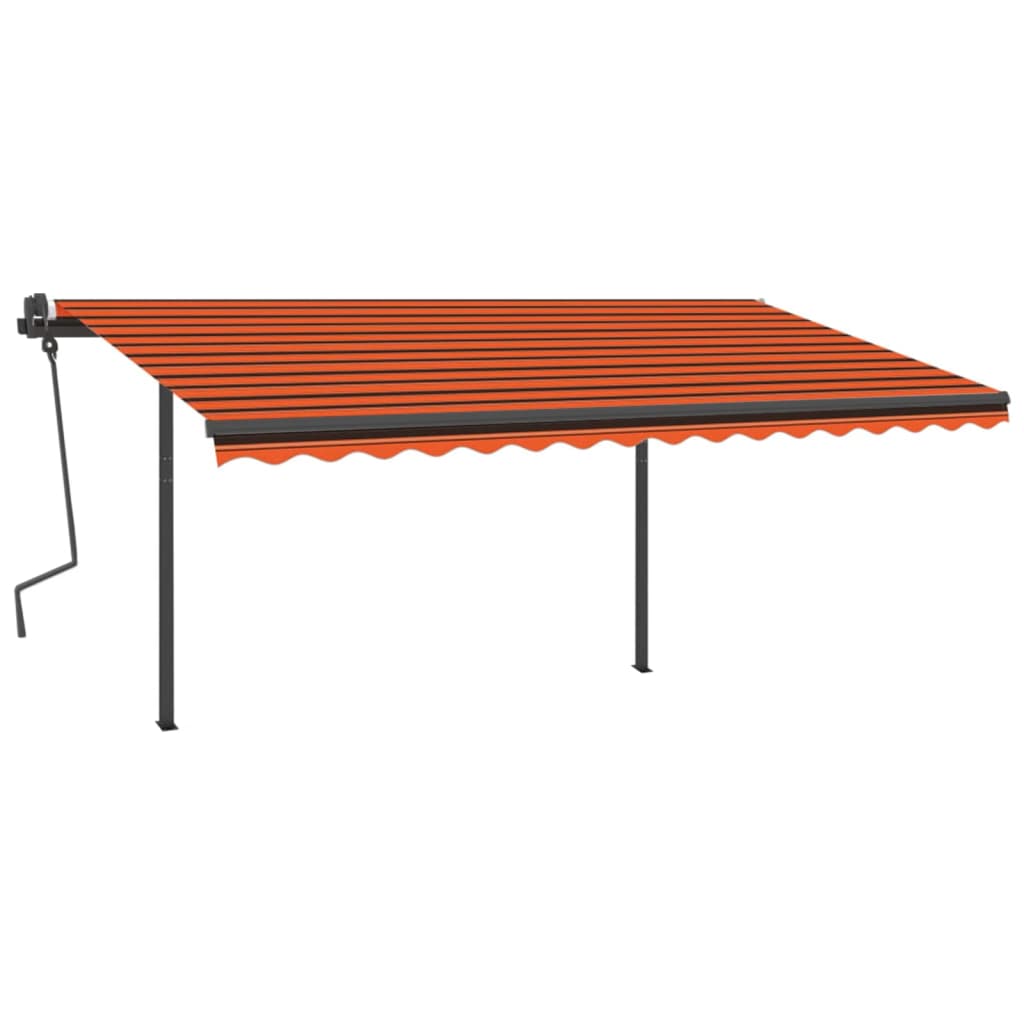 Toldo automático c/ LED e sensor de vento 4x3m laranja/castanho - Image 2