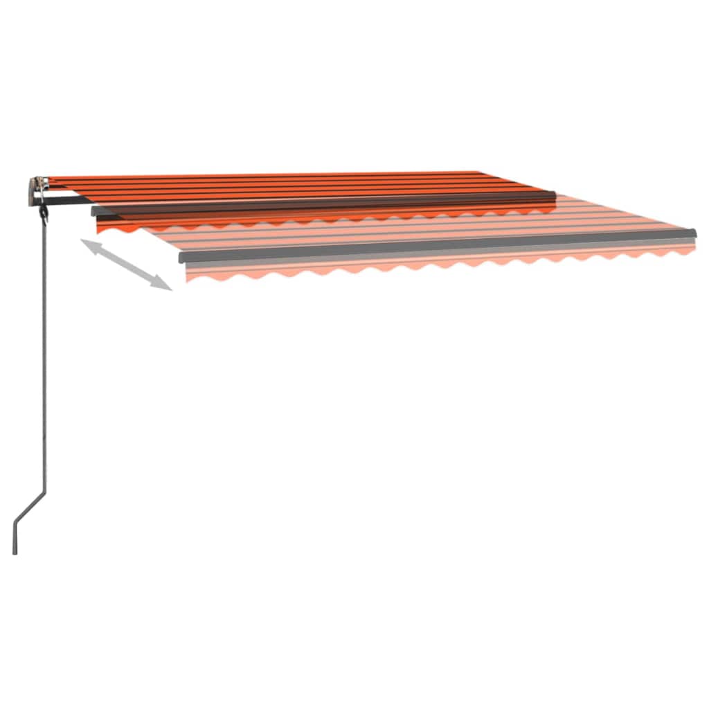 Toldo automático c/ LED e sensor de vento 4x3m laranja/castanho - Image 3