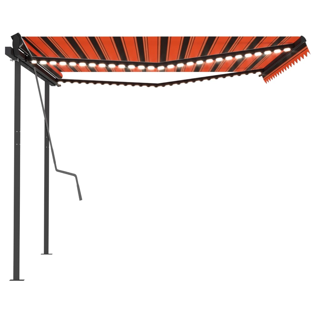 Toldo automático c/ LED e sensor de vento 4x3m laranja/castanho - Image 5