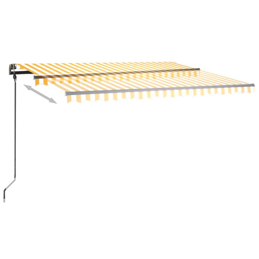Toldo retrátil manual com luzes LED 4,5x3 m amarelo e branco - Image 3