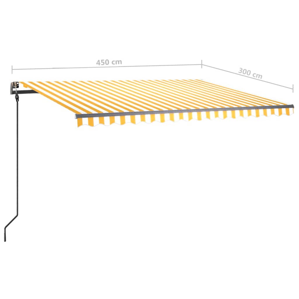 Toldo retrátil manual com luzes LED 4,5x3 m amarelo e branco - Image 10