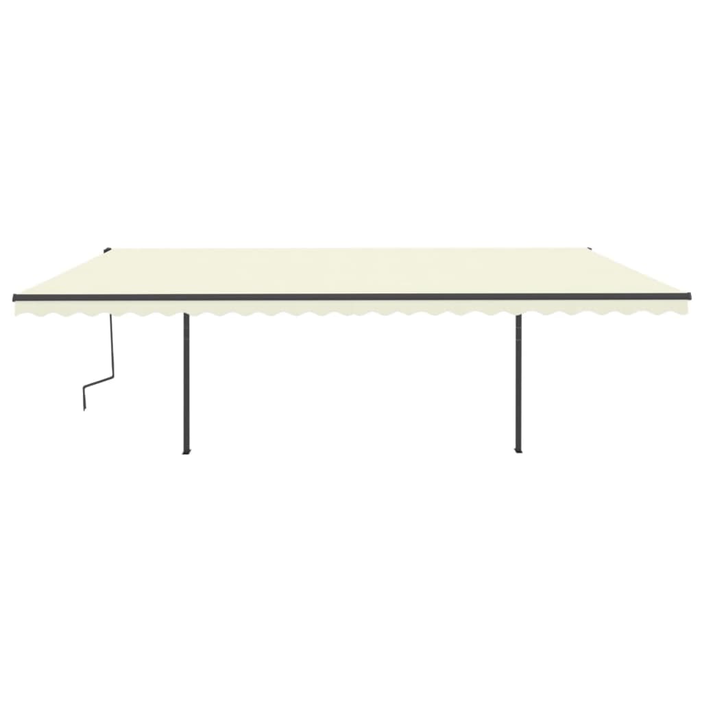 Toldo retrátil manual com postes 6x3 m cor creme - Image 4