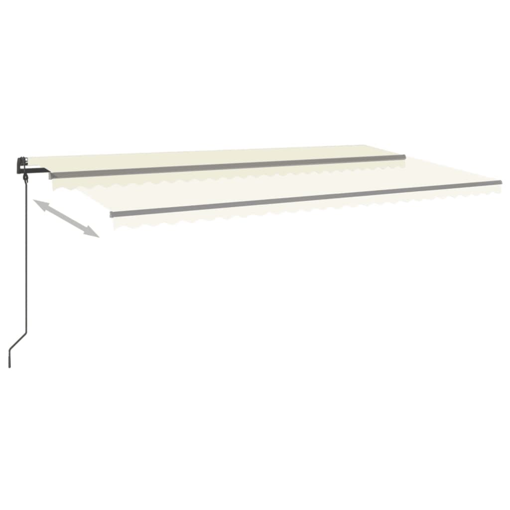Toldo retrátil manual com postes 6x3 m cor creme - Image 5