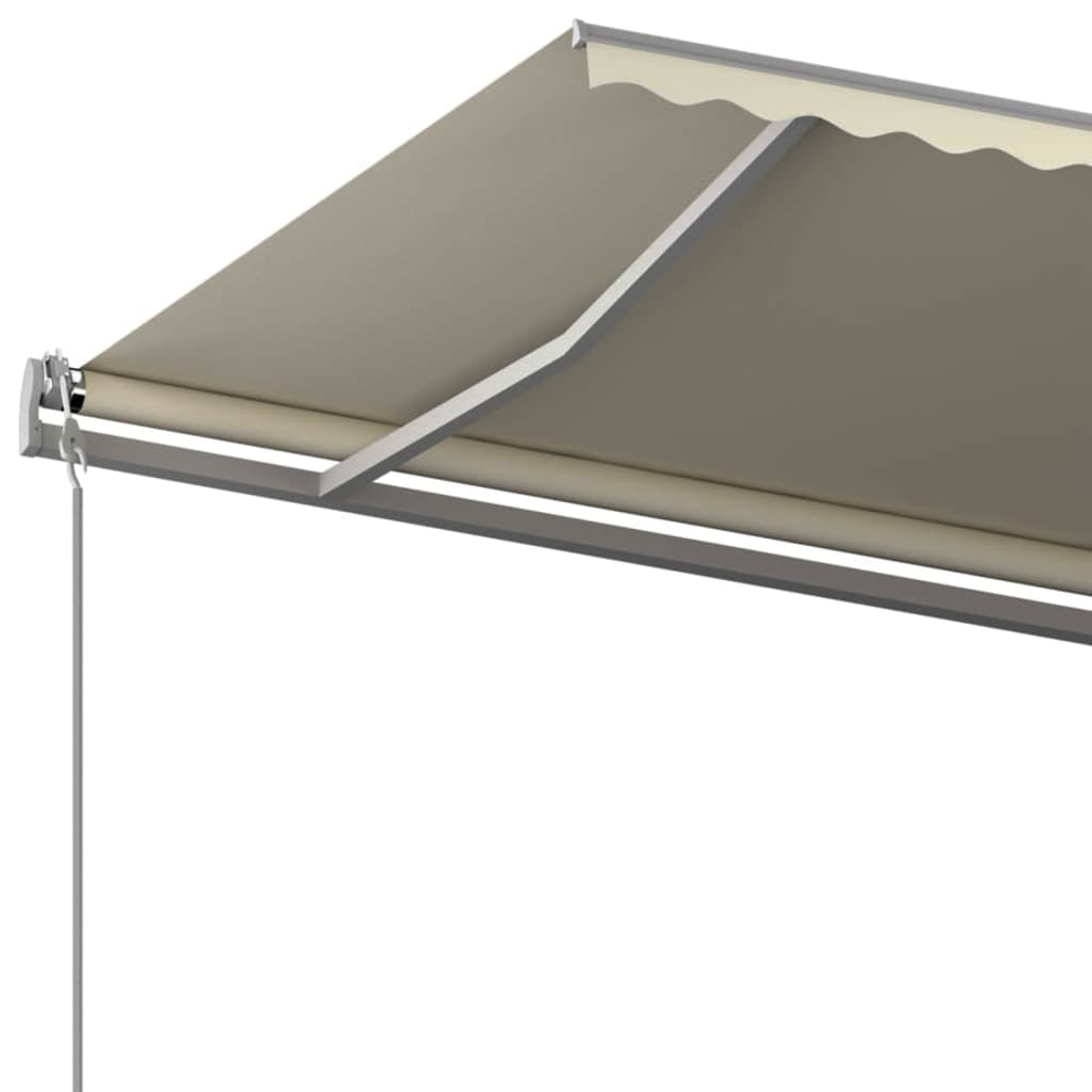 Toldo retrátil manual com postes 6x3 m cor creme - Image 6