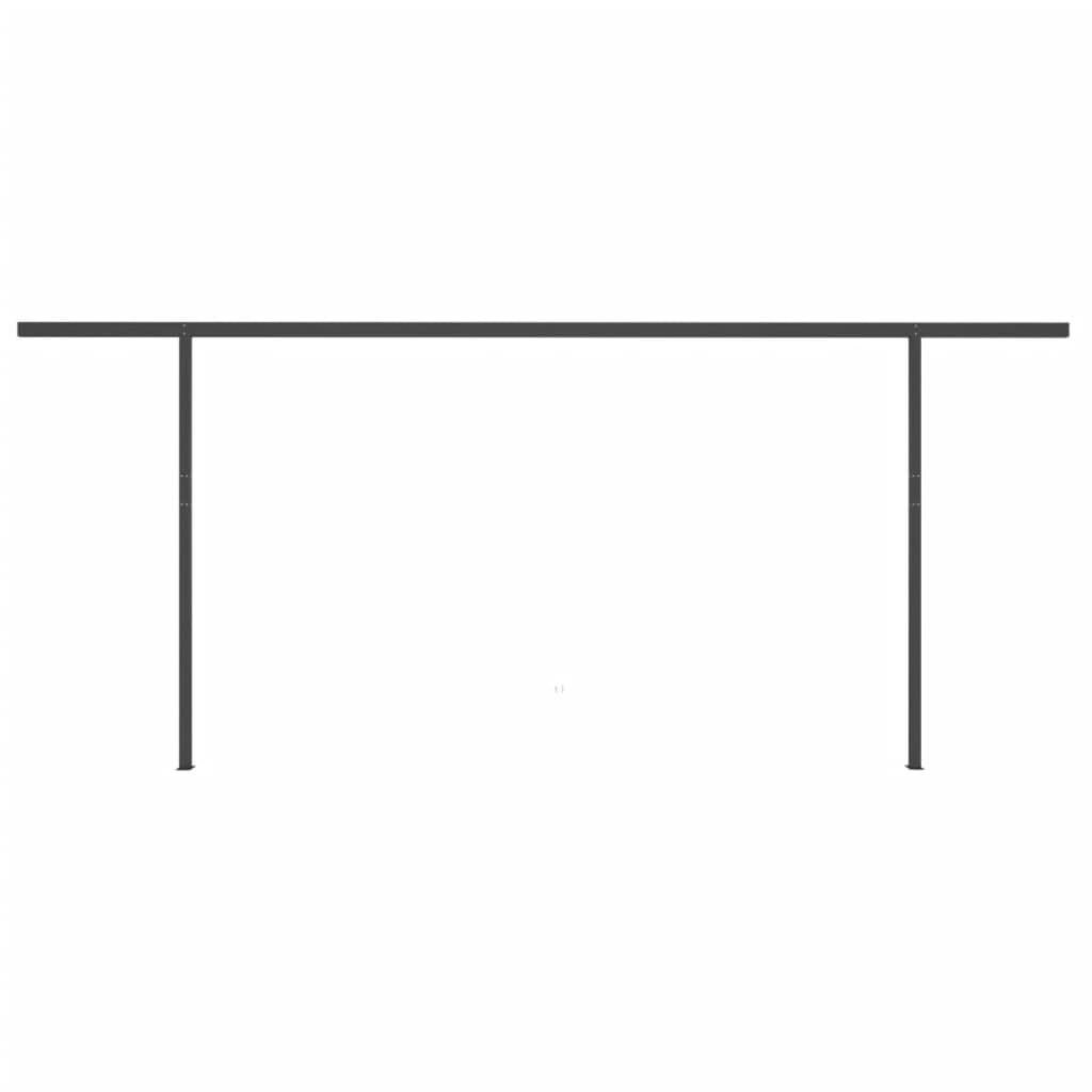 Toldo retrátil manual com postes 6x3 m amarelo e branco - Image 7