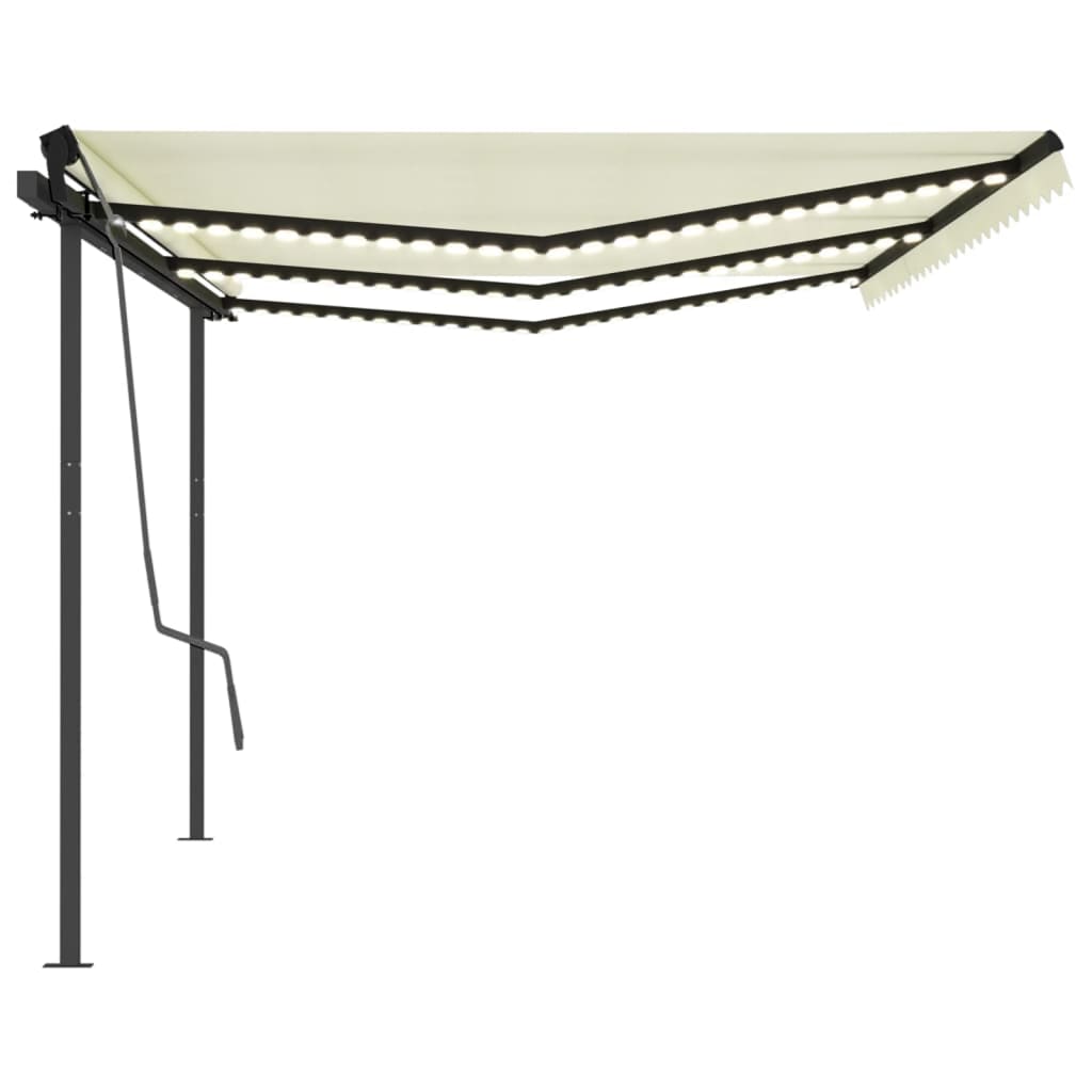 Toldo retrátil manual com LED 6x3 m cor creme - Image 2
