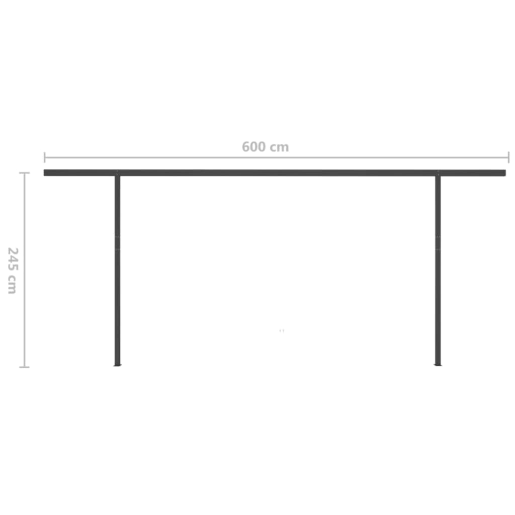 Toldo retrátil manual com LED 6x3 m cor creme - Image 11