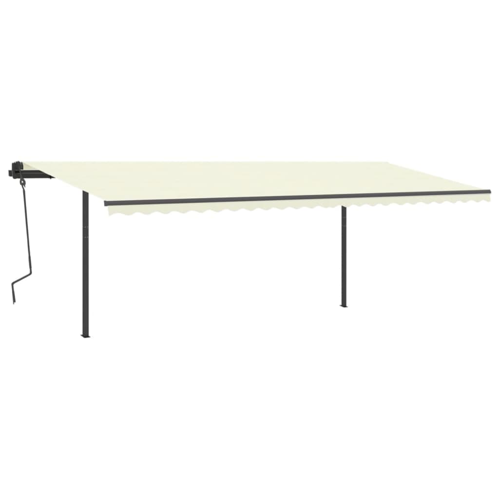 Toldo retrátil manual com LED 6x3 m cor creme - Image 4
