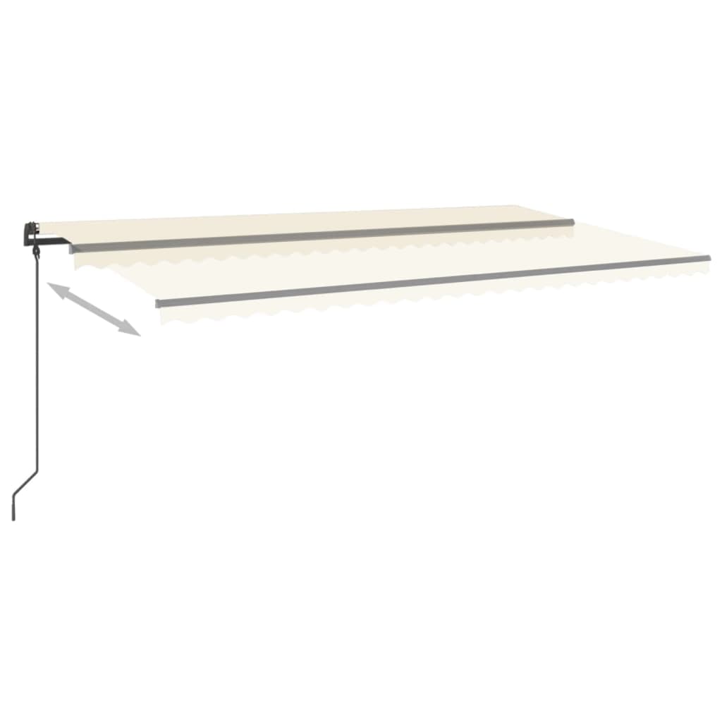 Toldo retrátil manual com LED 6x3 m cor creme - Image 5