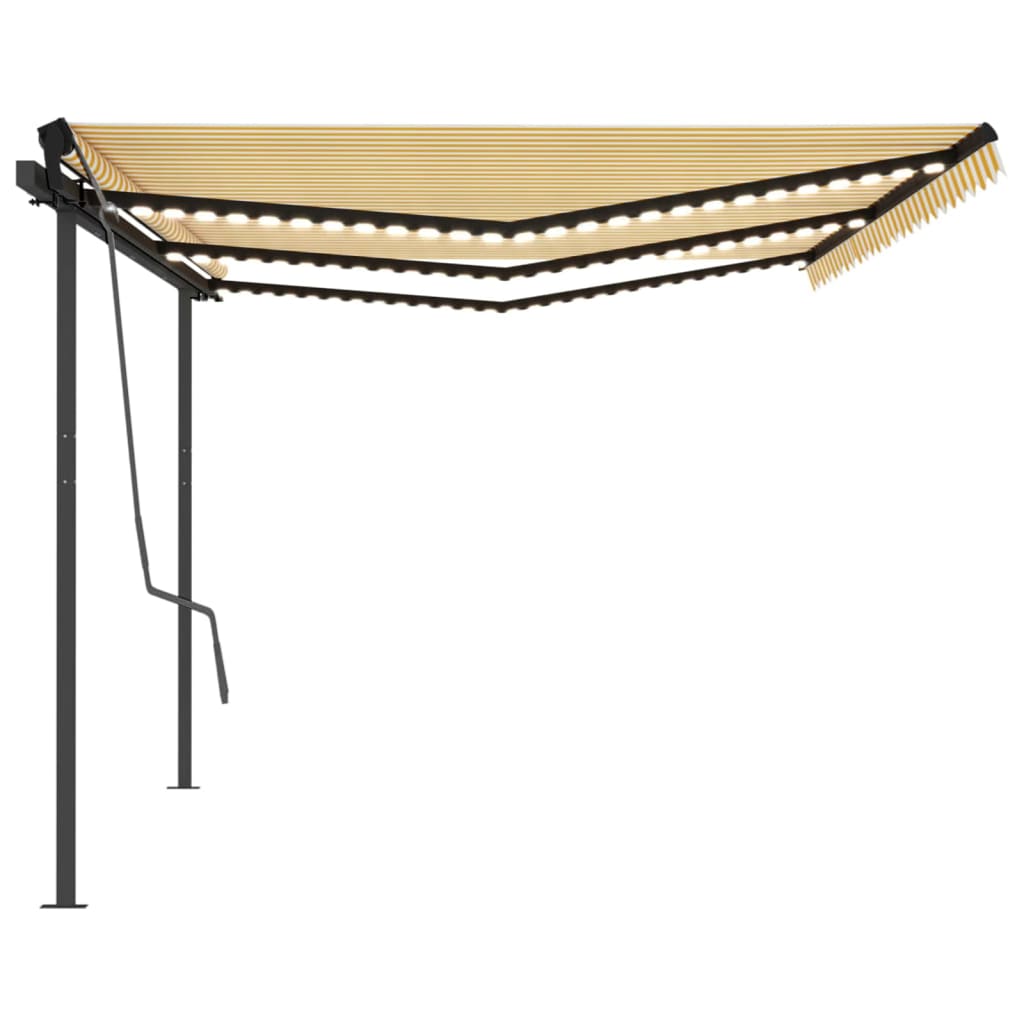 Toldo retrátil manual com LED 6x3 m amarelo e branco - Image 2