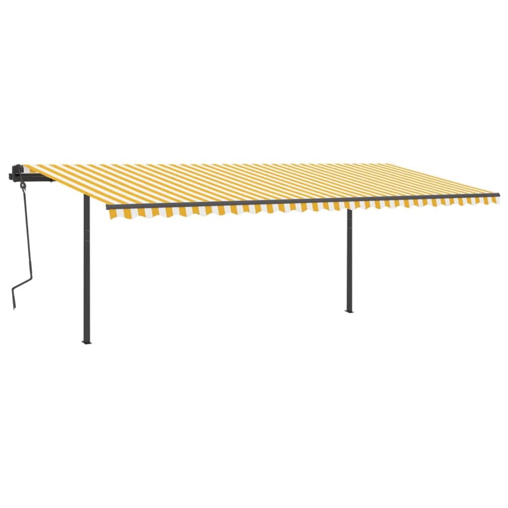 Toldo retrátil manual com LED 6x3 m amarelo e branco - Image 4