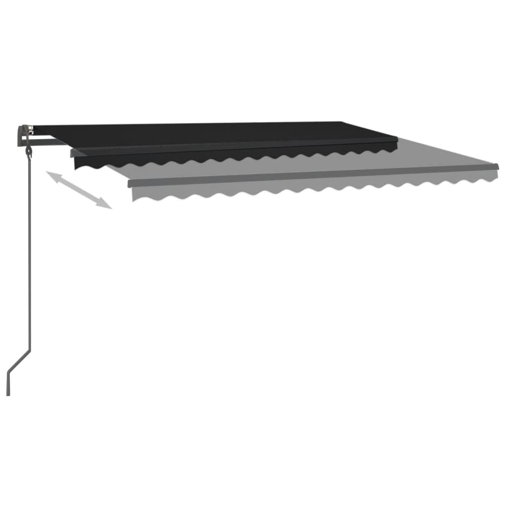 Toldo retrátil manual com luzes LED 4x3,5 m antracite - Image 3