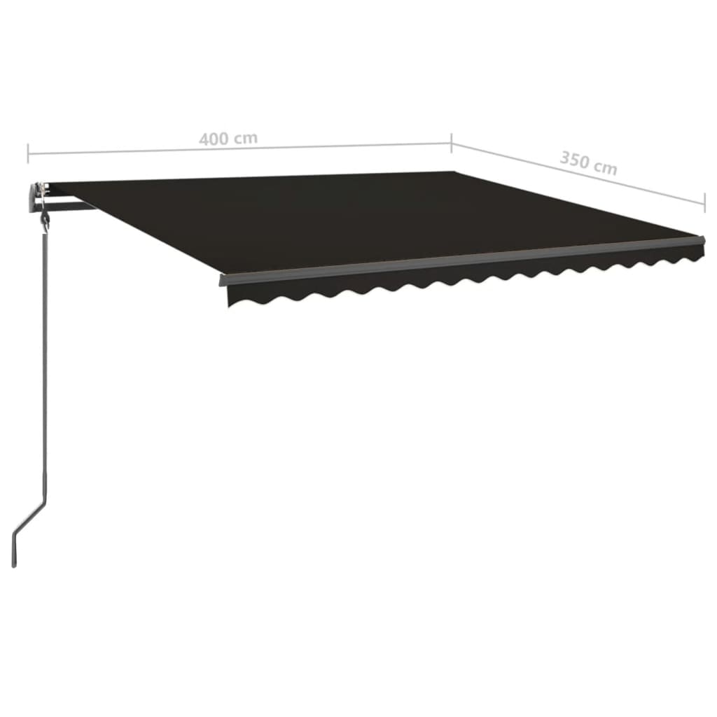 Toldo retrátil manual com luzes LED 4x3,5 m antracite - Image 10