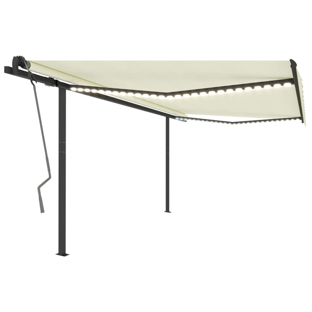 Toldo automático c/ LED e sensor de vento 4x3,5 m cor creme
